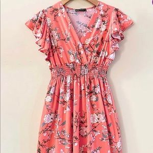 NWT Anna Morgan coral floral dress